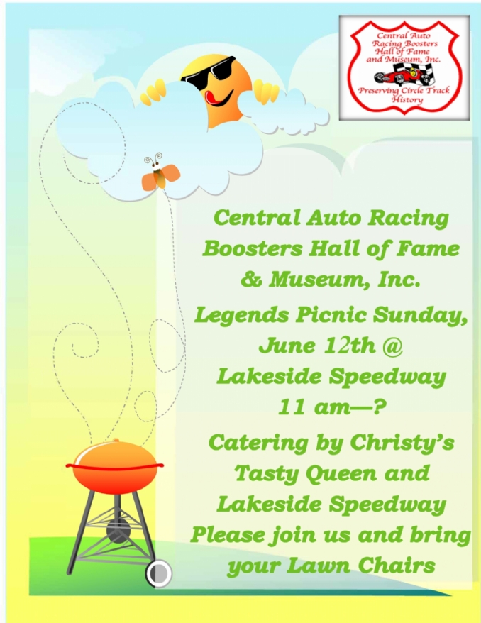 Legends Picnic Sunday, June 12, 2022 Lakeside Speedway Rain or Shine Come and join us for some Good Old Time Racing